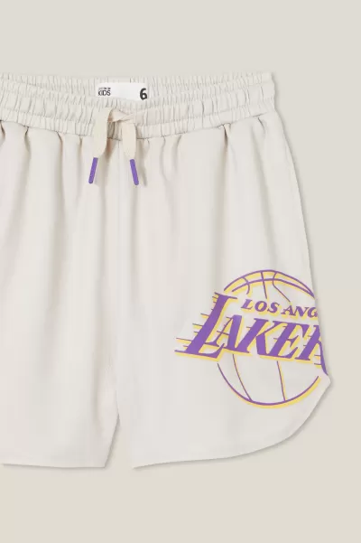 Natural Cotton On License Basketball Short Shorts Boys 2-14 Lcn Nba Rainy Day/La Lakers